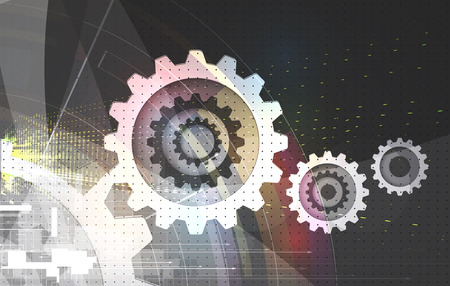 abstract strong grey gear vector computer internet technology backgroundのイラスト素材