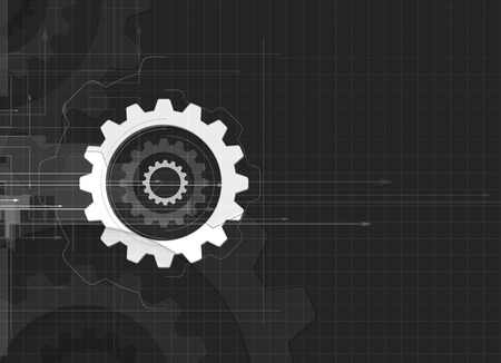 machine technology gears. retro gearwheel mechanism abstract dark bacgroundのイラスト素材