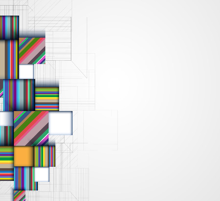 abstract structure circuit computer cube technology business backgroundのイラスト素材