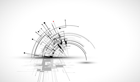 abstract structure circuit computer cube technology business backgroundのイラスト素材