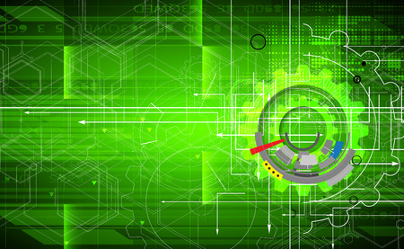 high tech eco green infinity computer technology concept backgroundのイラスト素材