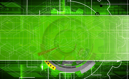 high tech eco green infinity computer technology concept backgroundのイラスト素材