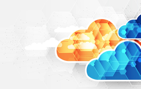 Model of Integration technology with cloud in the sky. Best ideas for Business presentationの写真素材