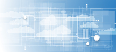 Model of Integration technology with cloud in the sky. Best ideas for Business presentationの写真素材