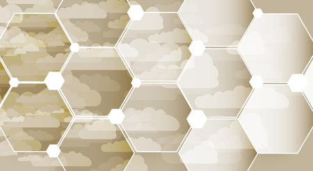 Model of Integration technology with cloud in the sky. Best ideas for Business presentationの写真素材
