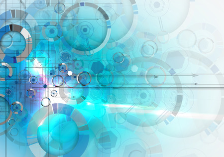 Abstract tech background. Futuristic interface. illustration with many geometric shape.のイラスト素材