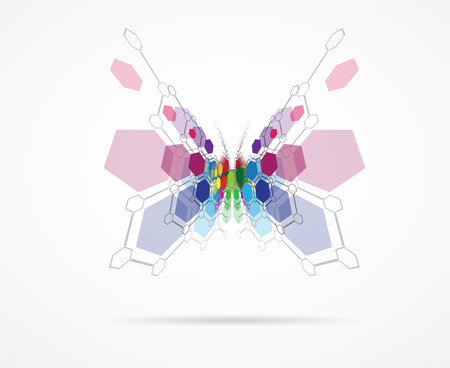 Abstract tech background. Futuristic interface. illustration with many geometric shape.のイラスト素材