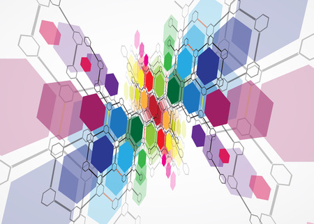 Abstract tech background. Futuristic interface. illustration with many geometric shape.のイラスト素材