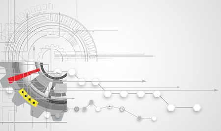 Abstract tech background. Futuristic interface. illustration with many geometric shape.のイラスト素材