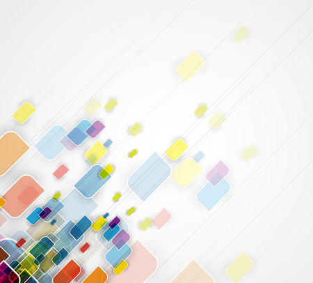Abstract tech background. Futuristic interface. Vector illustration with many geometric shape.のイラスト素材