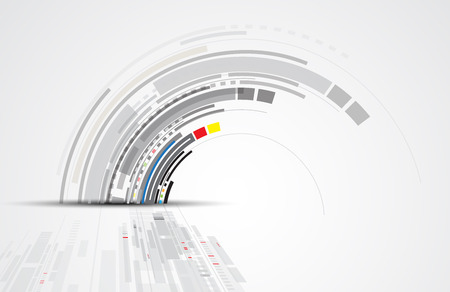 Abstract tech background. Futuristic interface. Vector illustration with many geometric shape.のイラスト素材