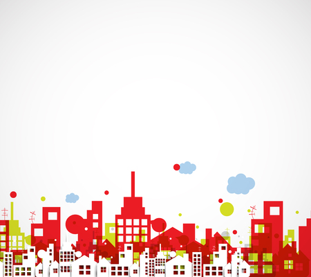 Building and real estate city illustration. Abstract background for business presentation, sale, rentのイラスト素材
