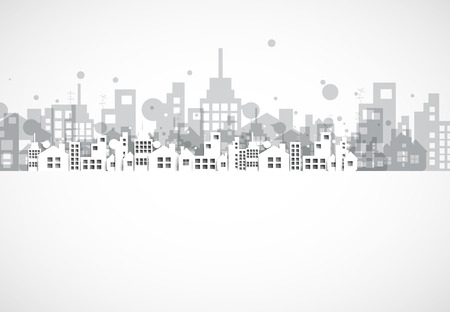 Building and real estate city illustration. Abstract background for business presentation, sale, rentのイラスト素材