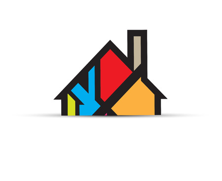 Building and real estate city illustration. Abstract background for business presentation, sale, rentのイラスト素材