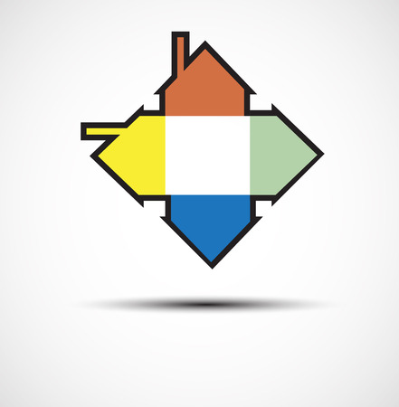 Building and real estate city illustration. Abstract background for business presentation, sale, rentのイラスト素材