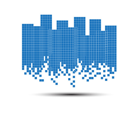 Building and real estate city illustration. Abstract background for business presentation, sale, rentのイラスト素材