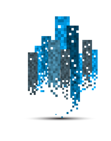 Building and real estate city illustration. Abstract background for business presentation, sale, rentのイラスト素材