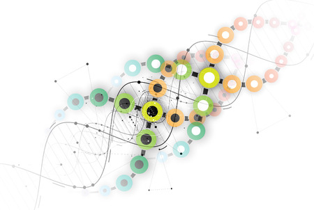 DNA Abstract icon and element collection. Futuristic technology interface. Vector formatのイラスト素材