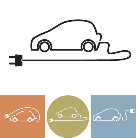 electric car vector icon  for video, mobile app, Web sites and other projects.のイラスト素材