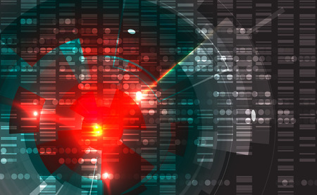 Abstract tech background. Futuristic interface. Vector illustration with many geometric shape.のイラスト素材