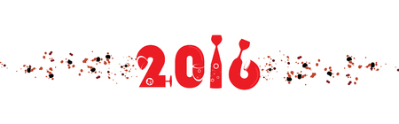 wine new year card concept background alcohol drink glassのイラスト素材