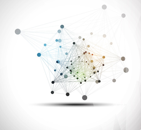 Abstract tech background. Futuristic interface. Vector illustration with many geometric shape.のイラスト素材