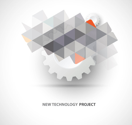 Abstract tech background. Futuristic interface. Vector illustration with many geometric shape.のイラスト素材