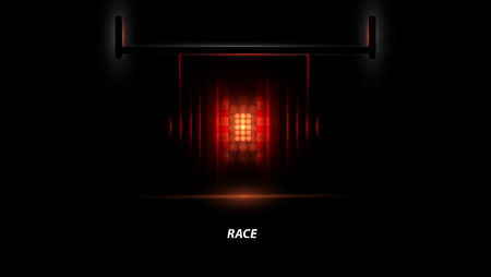 Racing car backlight. racing spotlight. Abstract dark background. Race Trackのイラスト素材