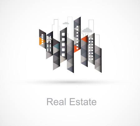 abstract real estate city circuit mirror business backgroundのイラスト素材