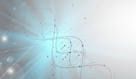 dna and medical and technology background. futuristic molecule structure presentation. for business solutionのイラスト素材