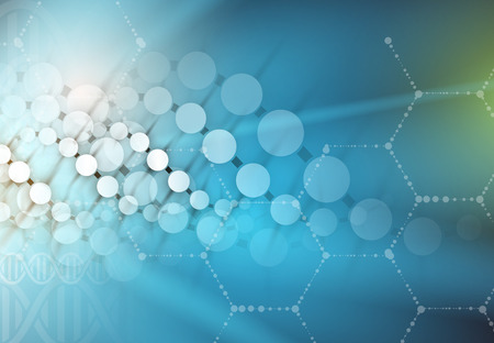 dna and medical and technology background. futuristic molecule structure presentation. for business solutionのイラスト素材