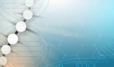 dna and medical and technology background. futuristic molecule structure presentation. for business solutionのイラスト素材