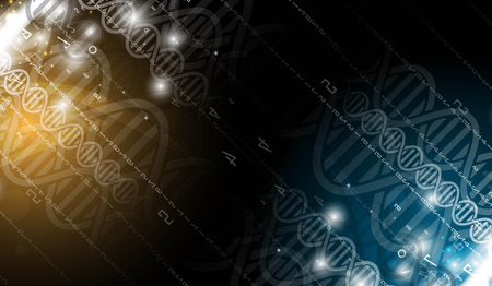 dna and medical and technology background. futuristic molecule structure presentation. for business solutionのイラスト素材