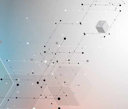 Abstract hexagon background. Technology polygonal design. Digital futuristic minimalism. Vectorのイラスト素材