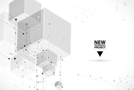 Abstract hexagon background. Technology polygonal design. Digital futuristic minimalism. Vectorのイラスト素材