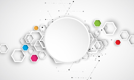 Abstract hexagon background. Technology polygonal design. Digital futuristic minimalism. Vectorのイラスト素材