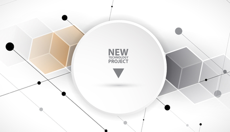 Abstract hexagon background. Technology polygonal design. Digital futuristic minimalism. Vectorのイラスト素材