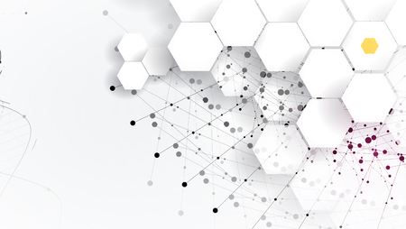 dna and medical and technology background. futuristic molecule structure presentation. for business solutionのイラスト素材