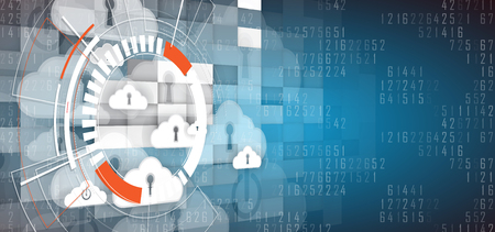 Modern cloud technology. Integrated digital web concept backgroundのイラスト素材