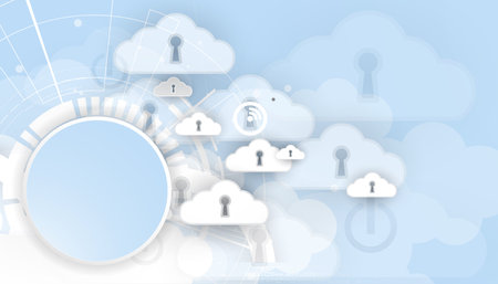 Modern cloud technology. Integrated digital web concept backgroundのイラスト素材