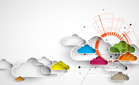 Modern cloud technology. Integrated digital web concept backgroundのイラスト素材