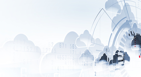 Modern cloud technology. Integrated digital web concept backgroundのイラスト素材