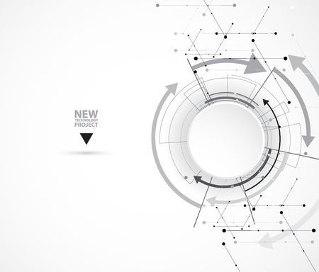 Flow of arrows. Imagination of business or technology process. Vector futuristic  background with great idea for presentationのイラスト素材