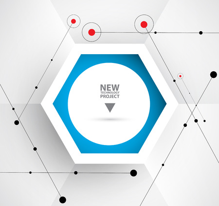 Abstract hexagon background. Technology polygonal design. Digital futuristic minimalism. Vectorのイラスト素材