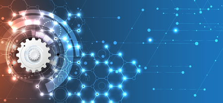 Technology security concept. Modern safety digital background. Protection systemのイラスト素材