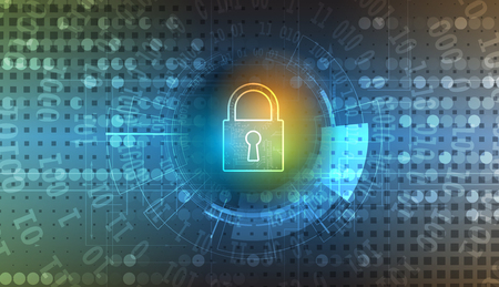 Technology security concept. Modern safety digital background. Protection systemのイラスト素材