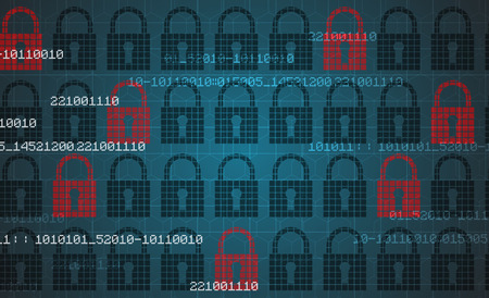 Technology security concept. Modern safety digital background. Protection systemのイラスト素材
