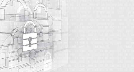 Cyber security and information or network protection. Future cyber technology web services for business and internet projectのイラスト素材