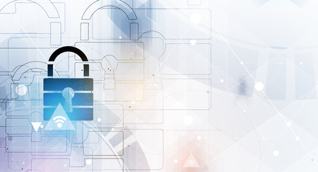 Cyber security and information or network protection. Future cyber technology web services for business and internet projectのイラスト素材