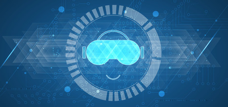 virtual reality in life future technology abstract backgroundのイラスト素材